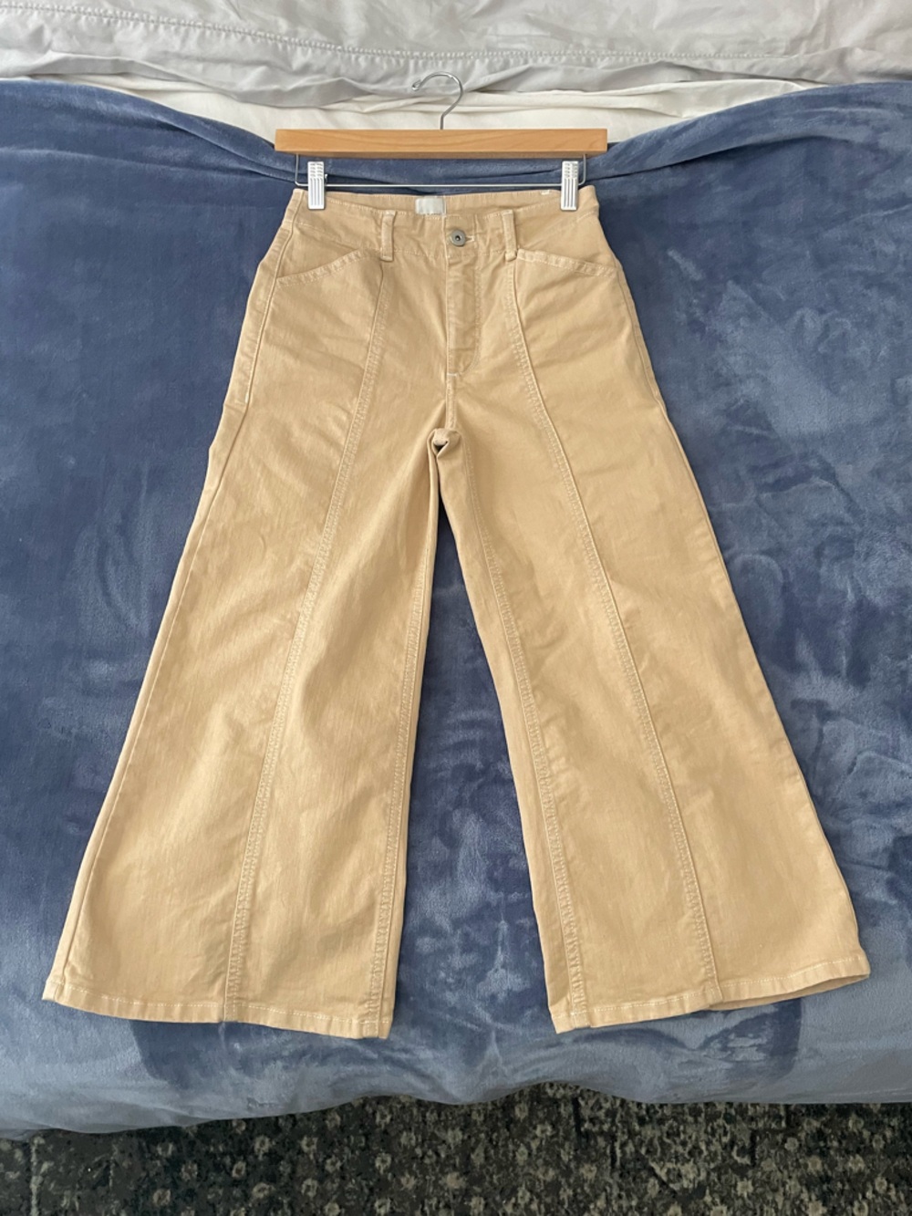 Maeve Wide-Leg Pants in Light Tan